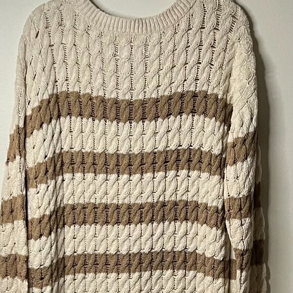 Anthropologie Pilcro Longline Stitch Sweater Size M in Neutral Color - Picture 4 of 9